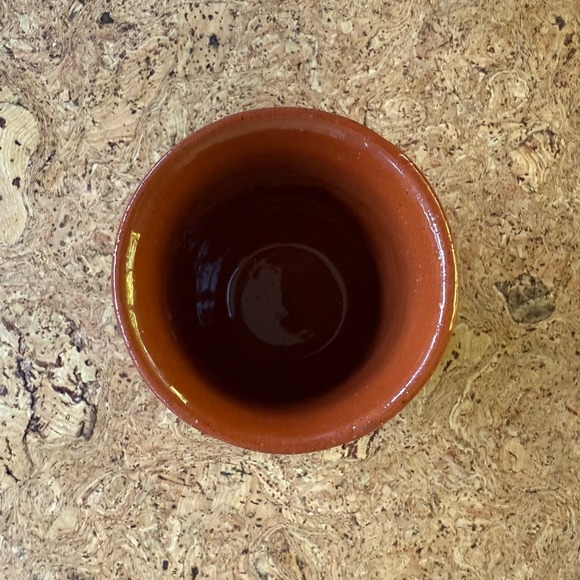 Vintage Bulgarian Troyan Pottery Cup Handcrafted Marbled Folk Art Ceramic Blue - Picture 10 of 12